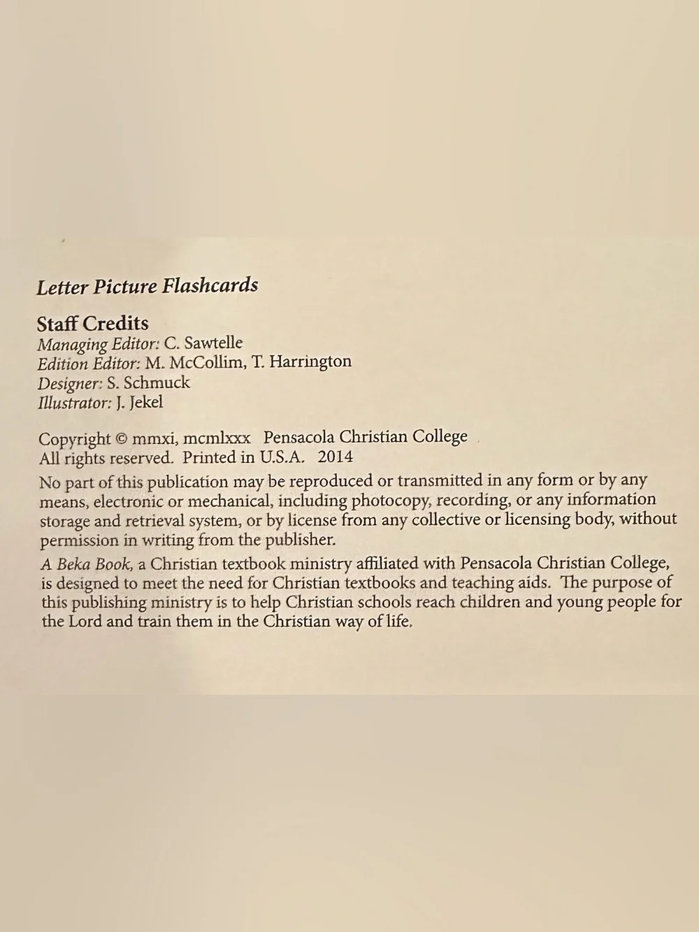 A Becca Book letter picture